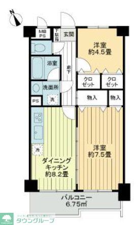 多摩市関戸のマンションの間取り