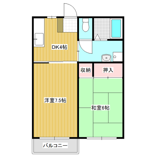 佐久市臼田のアパートの間取り