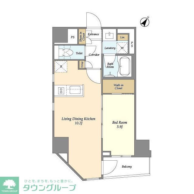 中央区日本橋小伝馬町のマンションの間取り