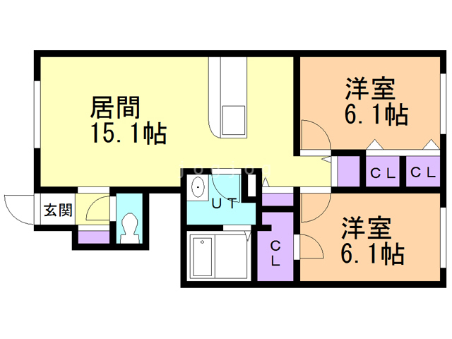 札幌市北区屯田六条のアパートの間取り