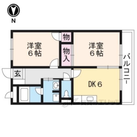 野洲市行畑のアパートの間取り