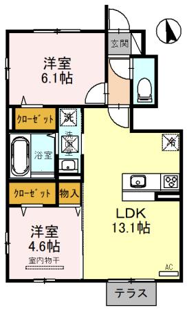 フローラ土生B棟の間取り