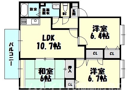 糟屋郡志免町志免のアパートの間取り