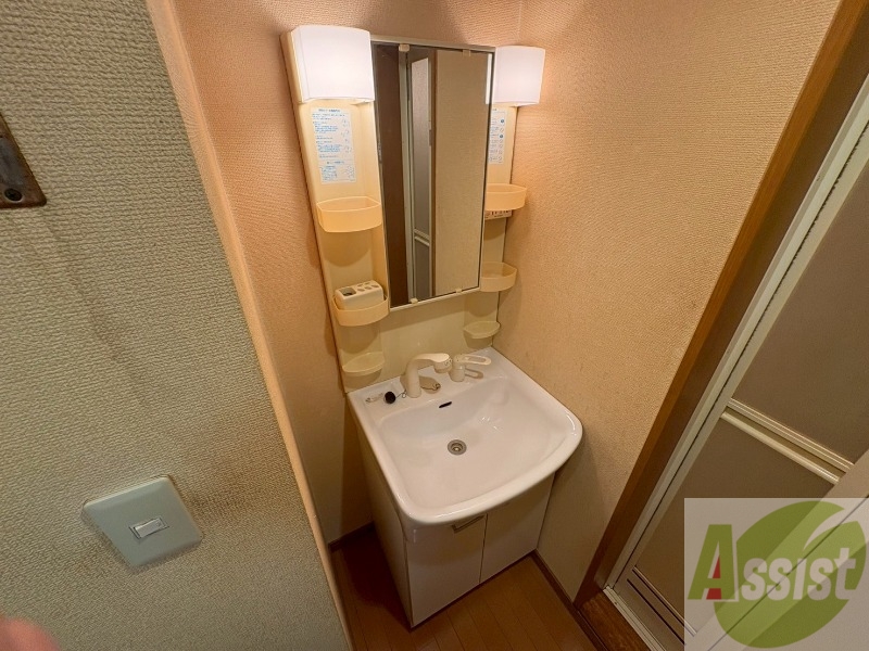 洗面設備　シャンプードレッサー。身支度はここでばっちりですね。