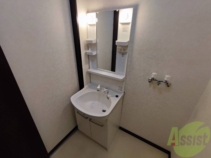 洗面設備　独立洗面台です。大きくてよいですね。シャンプーもできます。