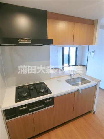 キッチン　3口ガスグリル付システムキッチン　カウンターキッチン