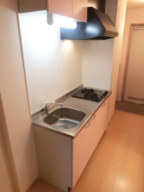 キッチン　２口ガスコンロがついたシステムキッチンです。