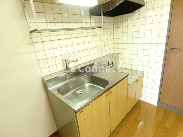 キッチン　２口ガスコンロ設置可能なキッチン。