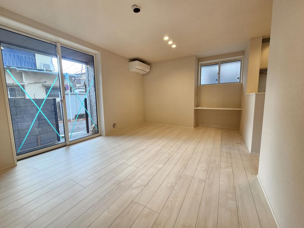 居室・リビング　角部屋フローリング16.5帖のリビングルームです。