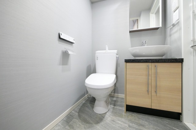 トイレ　落ち着いた色調のトイレです