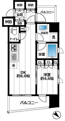都営浅草線 東銀座駅 徒歩2分 14階建 築23年の間取り写真