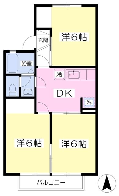東武宇都宮線 東武宇都宮駅 徒歩5分 2階建 築34年の間取り写真