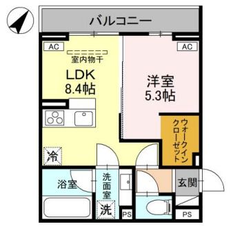 D-Room大房PJ B棟の間取り写真