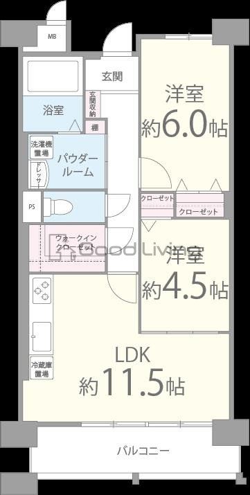 ＪＲ鹿児島本線 吉塚駅 徒歩12分 10階建 築13年の間取り写真