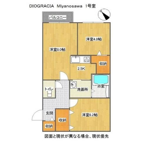 DIOGRACIA Miyanosawaの間取り写真