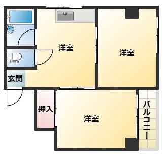 地下鉄千日前線 南巽駅 徒歩9分 5階建 築39年の間取り写真