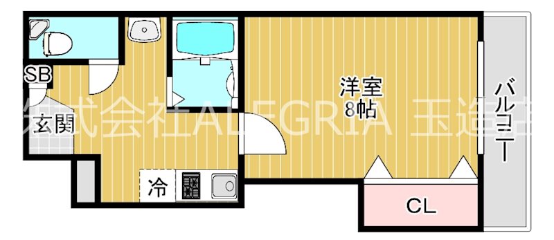 ＪＲ大阪環状線 玉造駅 徒歩4分 7階建 築27年の間取り写真