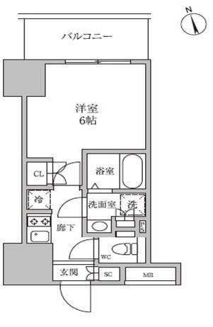 京急本線 京急蒲田駅 徒歩5分 14階建 築13年の間取り写真