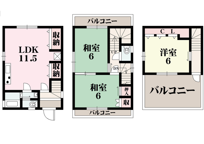 百舌鳥赤畑町2丁 貸戸建の間取り写真