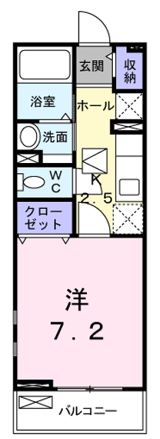 大竹市南栄のアパートの間取り