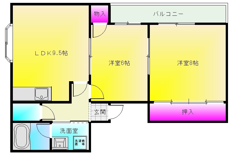 ビートル山本北E棟の間取り