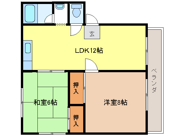 岐阜県岐阜市早田東町５（マンション）の賃貸物件の間取り