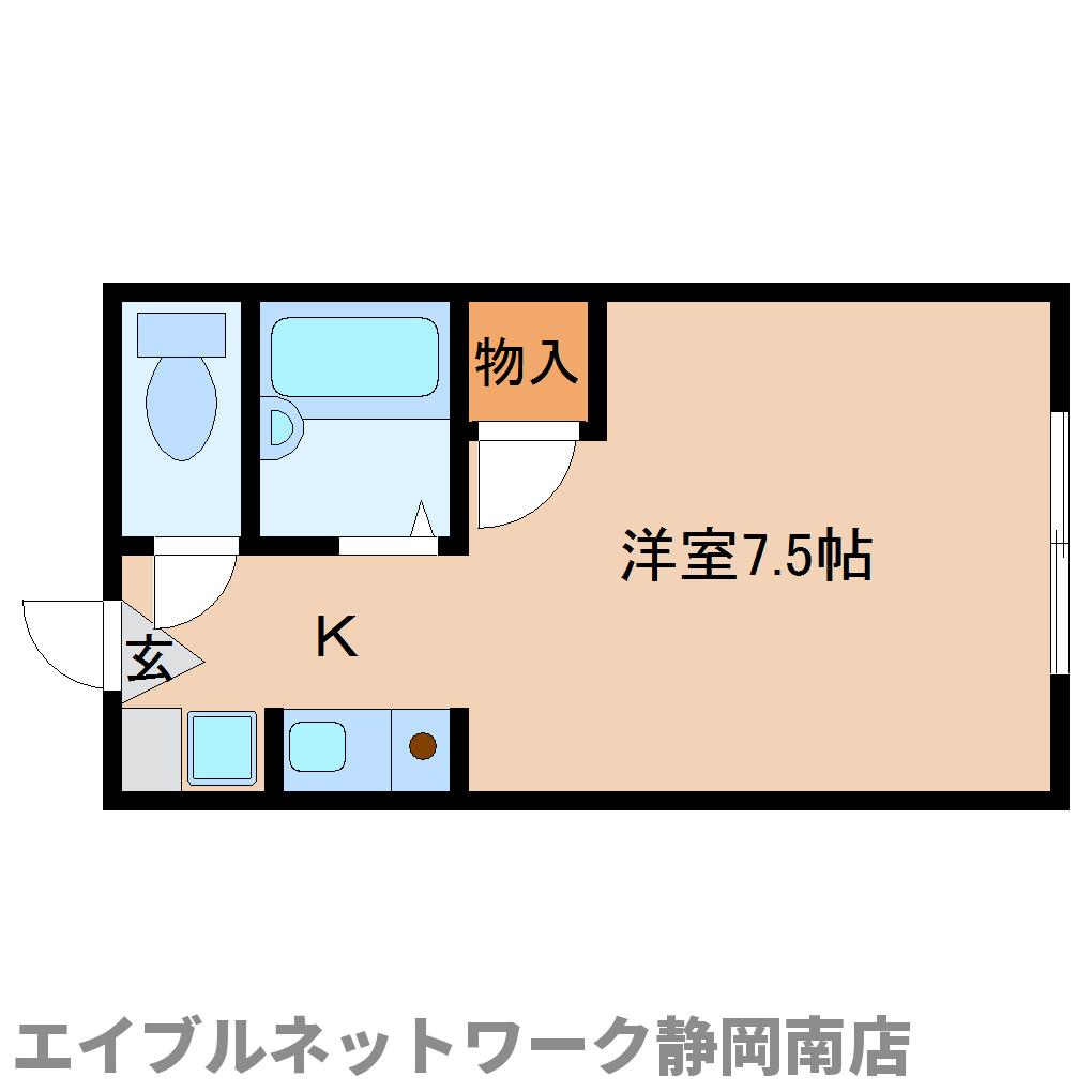 静岡市駿河区曲金のマンションの間取り