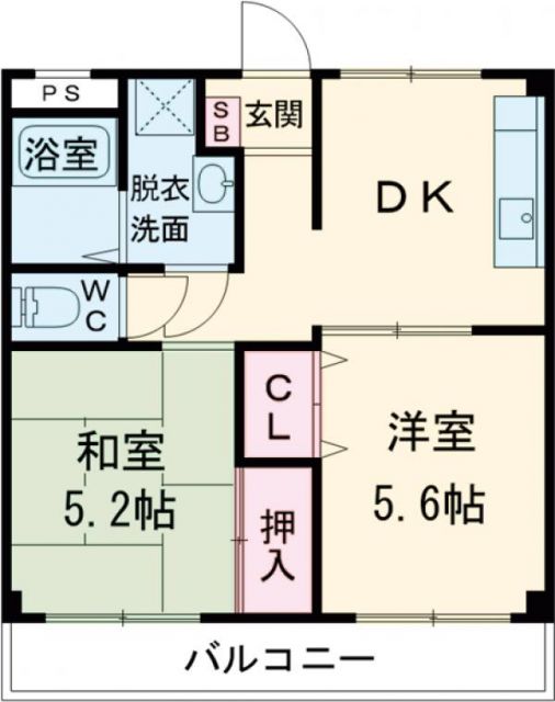 豊川市諏訪のマンションの間取り