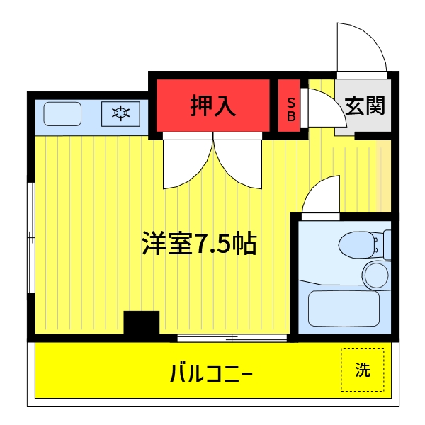 新宿区西落合のマンションの間取り