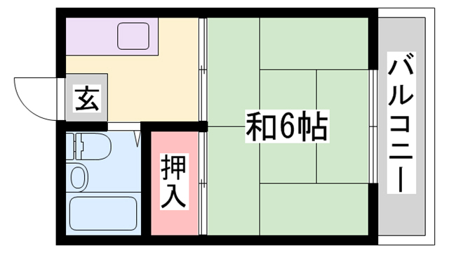 明石市大蔵町のアパートの間取り