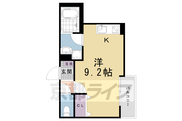 京都市南区西九条唐戸町のアパートの間取り