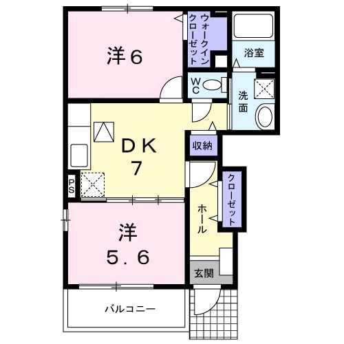 相馬市新沼のアパートの間取り