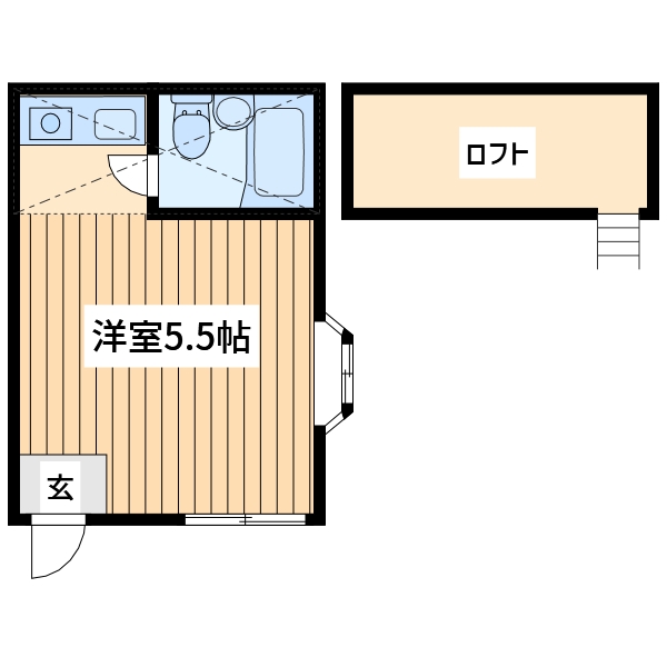 川崎市高津区久地のアパートの間取り