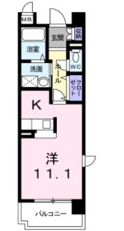 名古屋市緑区清水山のアパートの間取り