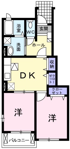 広島市安佐北区可部のアパートの間取り