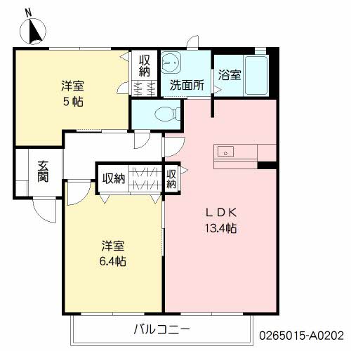 【グリーンバレーA棟の間取り】