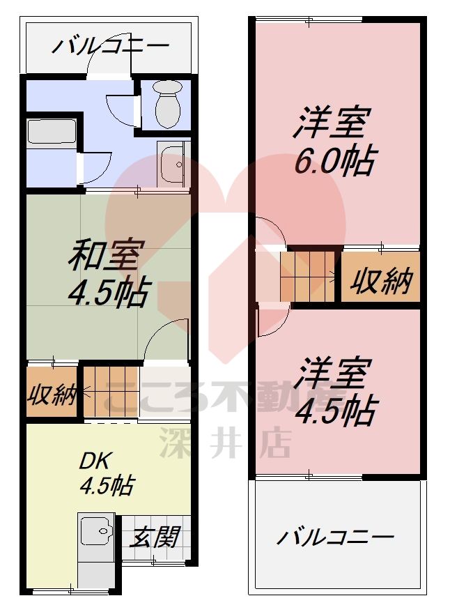 大東市野崎４丁目貸家の間取り