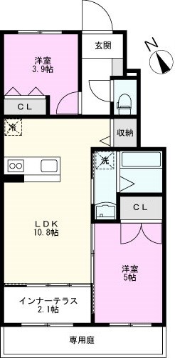 越谷市宮本町新築アパート　II期（仮）の間取り