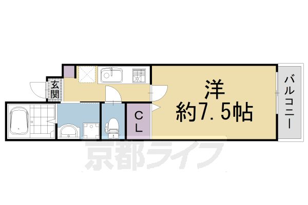 京都市東山区下弁天町のマンションの間取り