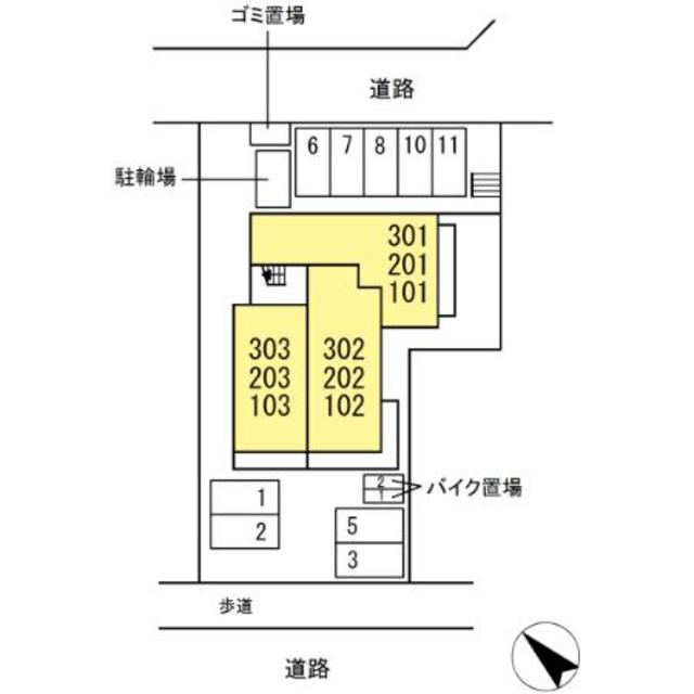 【八王子市七国のアパートの駐車場】