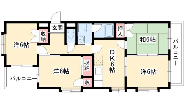 タウンハウス川名の間取り