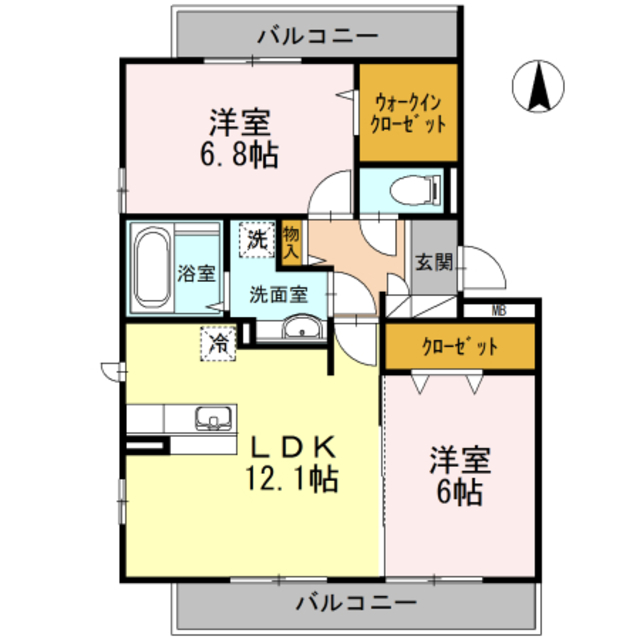 海老名市門沢橋のアパートの間取り