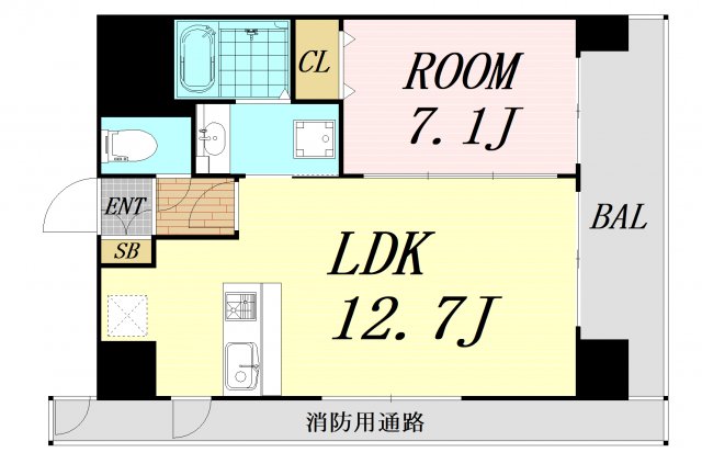 大阪市淀川区宮原のマンションの間取り