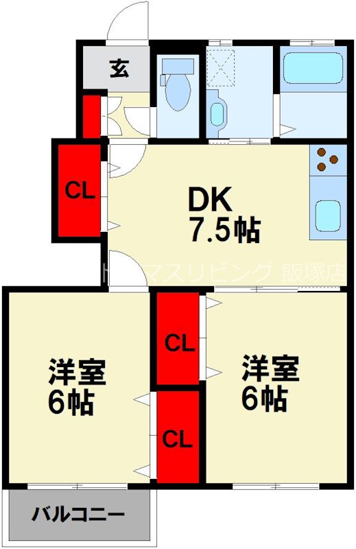 田川市大字位登のアパートの間取り