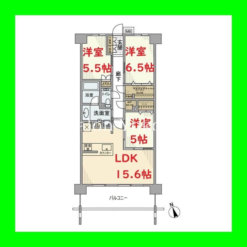 【横浜市中区千代崎町のマンションの間取り】