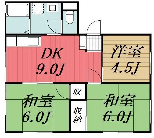 千葉市中央区都町のアパートの間取り