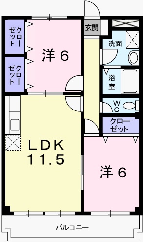 姫路市広畑区才のアパートの間取り