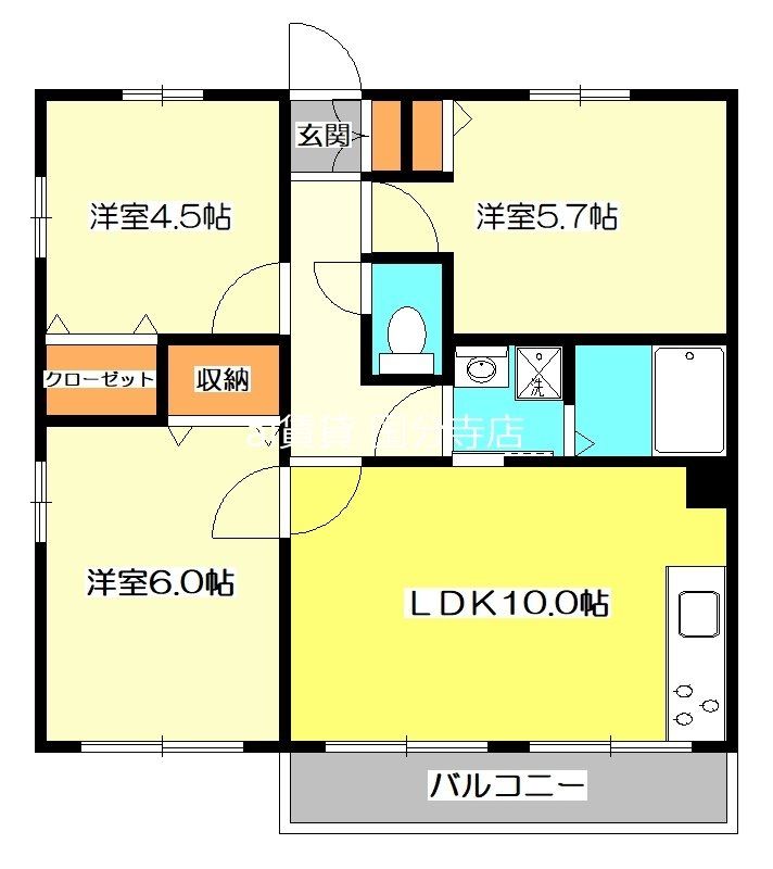 小平市美園町のアパートの間取り