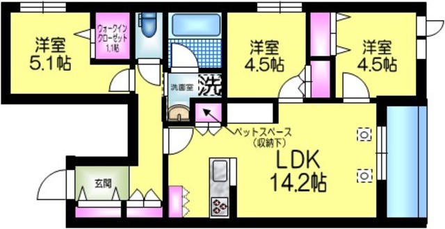 仮称　堤通１丁目メゾンの間取り