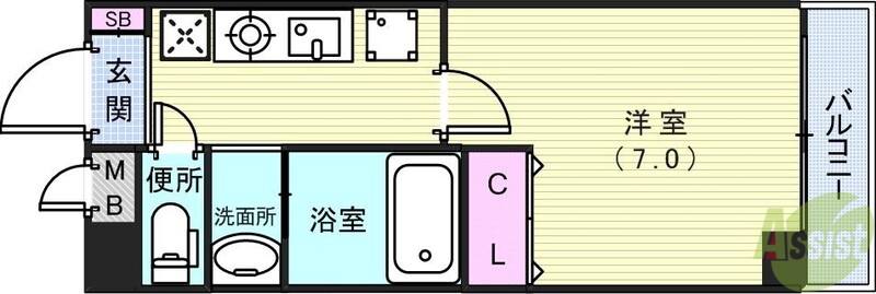 フルール須磨の間取り